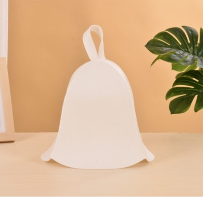 White Wool Felt Sauna Hat Cap for Russian Banya Sauna Hut With Hang Loop Supply
