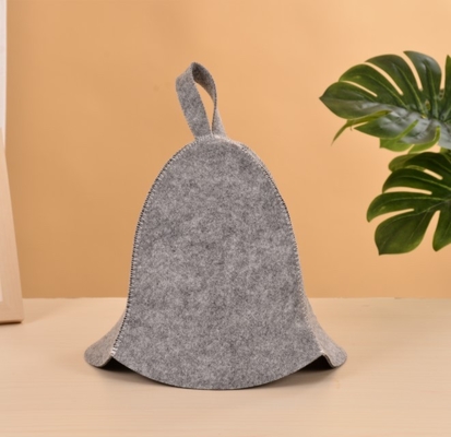 White Wool Felt Sauna Hat Cap for Russian Banya Sauna Hut With Hang Loop Supply