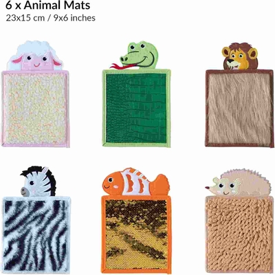 6 Animals Felt Sensory Mats For Autistic Children Sensory Tiles For Kids Sensory Disorder Toys For Tactile Play