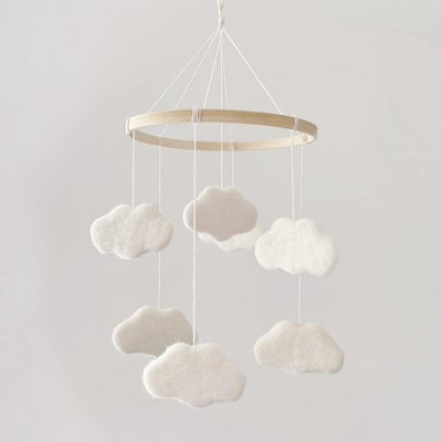 White Cloud Baby Mobile For Crib Felt Cloud Mobile Accept Custom