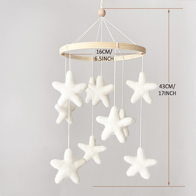 White Star Felt Baby Moblie For Crib Nursery Decorations Accept Custom Color And Size