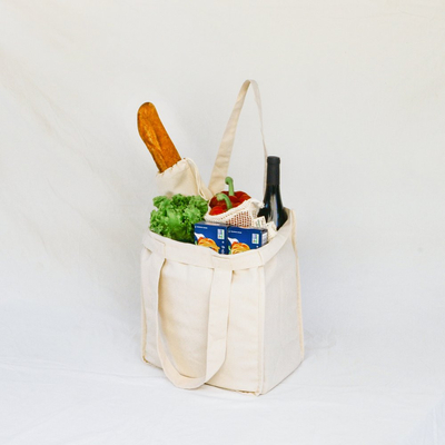 WHITE LARGE SHOPPING BAG OORGANIC COTTON TOTE BAG LARGE SIZE PASS GOTS