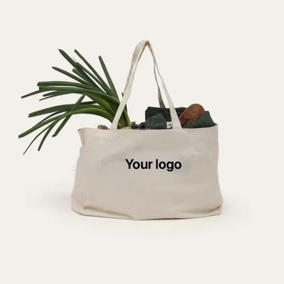 Versatile Canvas Grocery Tote Bag with Pockets Organic Cotton Reusable Stylish