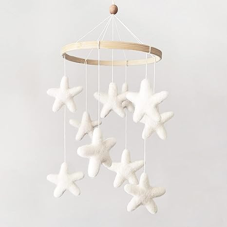 White Star Felt Baby Moblie For Crib Nursery Decorations Accept Custom Color And Size